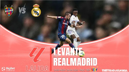 Nhận định, soi tỷ lệ Levante vs Real Madrid 02h30 ngày 24/09, La Liga