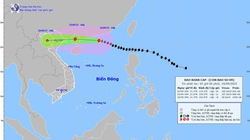 Ảnh hưởng bão số 9, vùng gần tâm siêu bão đi qua cấp 14-16, giật trên cấp 17