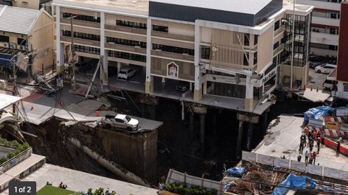 Thái Lan: Sự cố sụt lún lớn ở trung tâm Bangkok do thi công đường tàu điện ngầm
