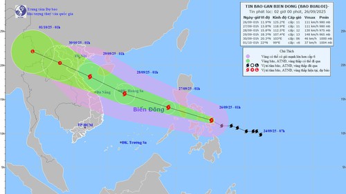 Dự báo thời tiết ngày 26/9: Bão BUALOI tăng cấp khi vào biển Đông, nhiều khu vực mưa lớn