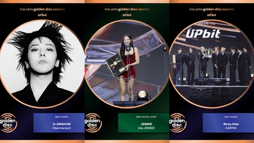 Golden Disc Awards 2026: Jennie, G-Dragon và Stray Kids thống lĩnh Daesang