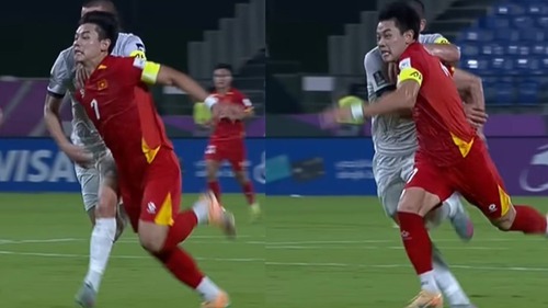 Khoảnh khắc Đình Bắc bị cầu thủ Kyrgyzstan 'tước' băng đội trưởng gây bão