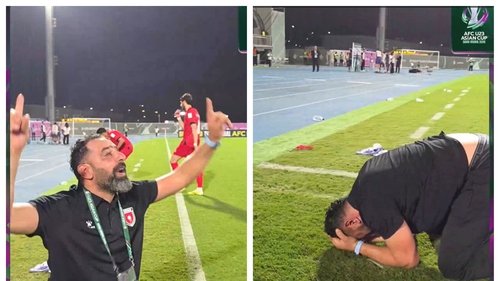 HLV U23 Jordan bật khóc, ăn mừng xúc động với cầu thủ sau chiến thắng của U23 Việt Nam