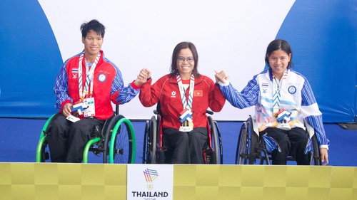 Kình ngư Vi Thị Hằng bỏ xa hai đối thủ Thái Lan, lập kỷ lục ASEAN Para Games thứ hai liên tiếp