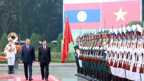 Tổng Bí thư Tô Lâm chủ trì Lễ đón Tổng Bí thư, Chủ tịch nước Lào Thongloun Sisoulith