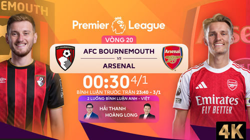 Link xem trực tiếp bóng đá Bournemouth vs Arsenal 00h30 ngày 4/1, Ngoại hạng Anh vòng 20