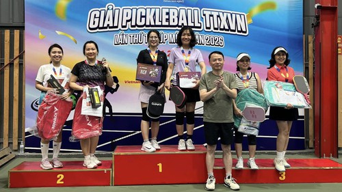 Báo Thể thao & Văn hóa vô địch đôi nữ giải pickleball TTXVN – Cúp Mùa Xuân 2026