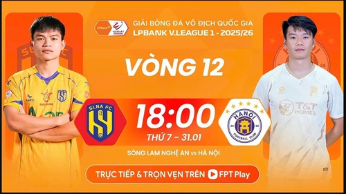 Link xem trực tiếp bóng đá SLNA vs Hà Nội FC 18h hôm nay, V-League vòng 12