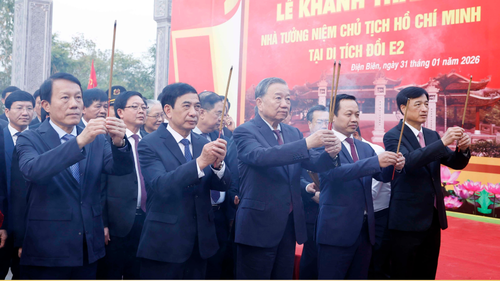 Tổng Bí thư Tô Lâm dự Lễ khánh thành Nhà tưởng niệm Chủ tịch Hồ Chí Minh tại di tích đồi E2