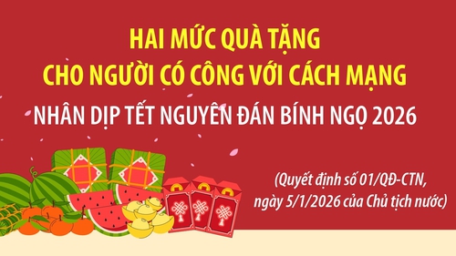 Hai mức quà tặng cho người có công với cách mạng nhân dịp Tết Bính Ngọ 2026