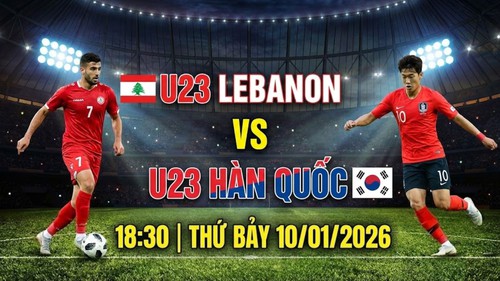 Nhận định, soi tỷ lệ U23 Lebanon vs U23 Hàn Quốc 18h30 hôm nay ngày 10/1, vòng bảng U23 châu Á 2026