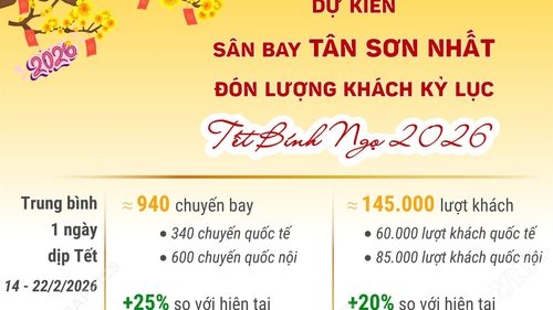 Sân bay Tân Sơn Nhất dự kiến đón lượng khách kỷ lục dịp Tết Nguyên đán Bính Ngọ