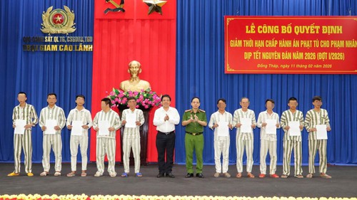 Giảm thời hạn chấp hành án phạt tù cho nhiều phạm nhân dịp Tết Nguyên đán