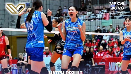 Bích Thủy và đồng đội ở Okayama Seagulls thua trắng 0-3 ở giải bóng chuyền nữ Nhật Bản
