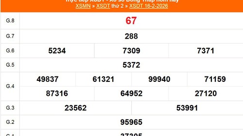 XSDT 16/2 - Kết quả xổ số Đồng Tháp hôm nay 16/2/2026 - Trực tiếp XSDT ngày 16 tháng 2