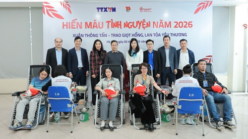 Chương trình hiến máu tình nguyện “Xuân Thông tấn - trao giọt hồng, lan toả yêu thương”