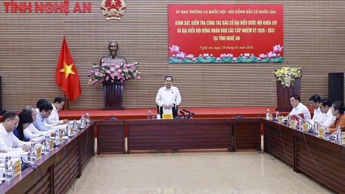 Chủ tịch Quốc hội Trần Thanh Mẫn làm việc với Uỷ ban Bầu cử tỉnh Nghệ An