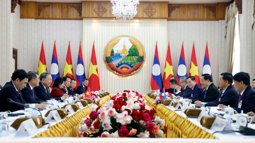 Tổng Bí thư Tô Lâm hội kiến Thủ tướng Chính phủ Lào Sonexay Siphandone