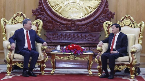 Tổng Bí thư Tô Lâm và Tổng Bí thư, Chủ tịch nước Lào gặp hẹp
