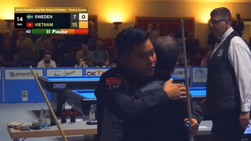 Thắng nghẹt thở Thụy Điển, Trần Quyết Chiến và Trần Thanh Tự vào chung kết carom 3 băng thế giới