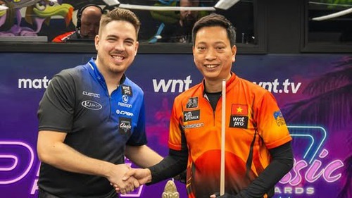 Đội Việt Nam chỉ còn duy nhất 1 cơ thủ ở vòng Last 16 giải billards tại châu Âu