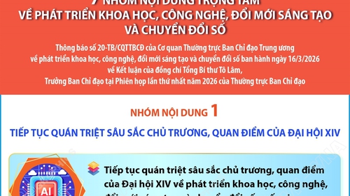 7 nhóm nội dung trọng tâm về phát triển khoa học, công nghệ, đổi mới sáng tạo và chuyển đổi số
