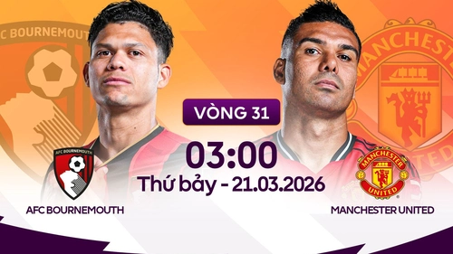 Link xem trực tiếp bóng đá Bournemouth vs MU 03h00 ngày 21/3, Ngoại hạng Anh vòng 31