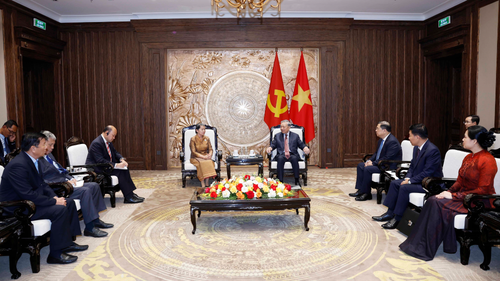 Tổng Bí thư Tô Lâm tiếp Phó Chủ tịch Đảng Nhân dân Campuchia Men Sam An