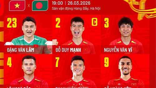 Đội hình xuất phát Việt Nam vs Bangladesh: Đỗ Hoàng Hên đá chính ở trận ra mắt, được kỳ vọng nổ súng