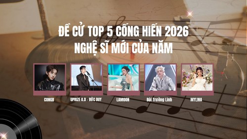 Lộ diện Top 5 'Nghệ sĩ mới của năm' Cống hiến 2026: Gương mặt trẻ và những bứt phá