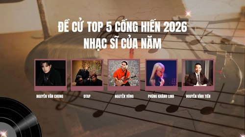 Top 5 'Nhạc sĩ của năm' Cống hiến 2026: Những dấu ấn sáng tạo nổi bật