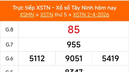 XSTN 2/4 - Kết quả xổ số Tây Ninh hôm nay 2/4/2026 - Trực tiếp XSTN ngày 2 tháng 4