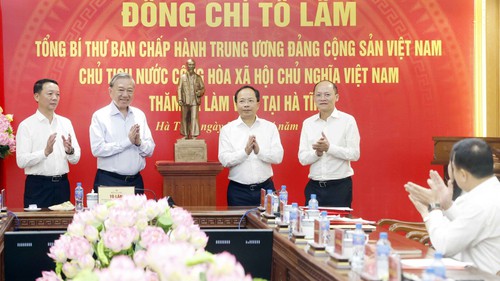 Tổng Bí thư, Chủ tịch nước Tô Lâm: Hà Tĩnh khơi dậy khát vọng phát triển, quyết tâm đạt mục tiêu tăng trưởng nhanh, bền vững
