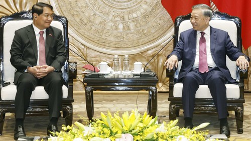 Tổng Bí thư, Chủ tịch nước Tô Lâm tiếp Bí thư Thành ủy thủ đô Viêng Chăn, Lào