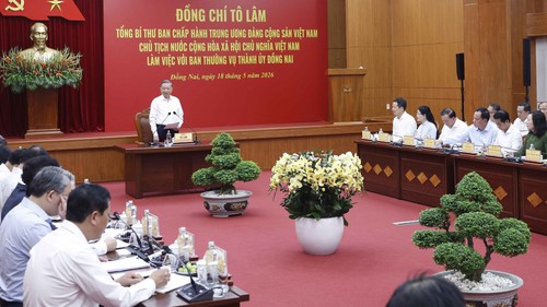 Tổng Bí thư, Chủ tịch nước Tô Lâm làm việc với Ban Thường vụ Thành ủy Đồng Nai