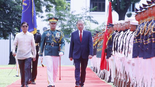 Lễ đón Tổng Bí thư, Chủ tịch nước Tô Lâm và Phu nhân thăm cấp Nhà nước tới Philippines