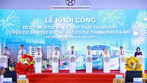 Thủ tướng Lê Minh Hưng khởi công các dự án nhà ở cho thuê và đường sắt đô thị Hà Nội