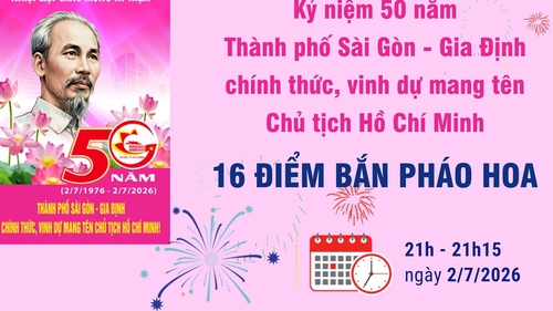 16 điểm bắn pháo hoa tại Thành phố Hồ Chí Minh dịp kỷ niệm 50 năm mang tên Bác 