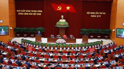 Thông cáo báo chí về ngày làm việc thứ hai Hội nghị Trung ương 3 khóa XIV