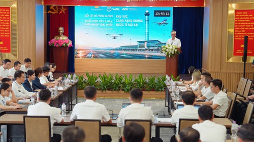 Phối hợp diễn tập ứng phó UAV xâm nhập trái phép tại sân bay