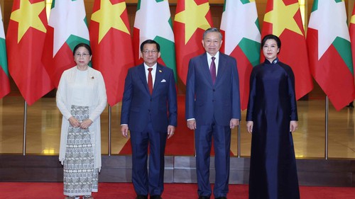 Tổng Bí thư, Chủ tịch nước Tô Lâm chủ trì Lễ đón Tổng thống Myanmar thăm chính thức Việt Nam