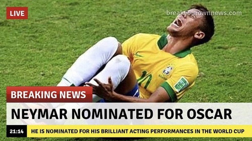 Neymar được đề nghị làm 'thủ khoa sân khấu điện ảnh' sau pha lăn lộn ở trận gặp Mexico