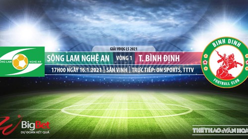 Soi kèo nhà cái SLNA vs Bình Định. VTC3, TTTV Trực tiếp bóng đá Việt Nam 2021