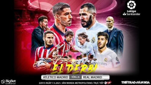 Soi kèo nhà cái Atletico Madrid vs Real Madrid. Vòng 26 La Liga Tây Ban Nha