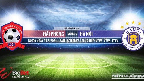 Soi kèo nhà cái Hải Phòng vs Hà Nội. VTV6 trực tiếp bóng đá vòng 3 LS V-League