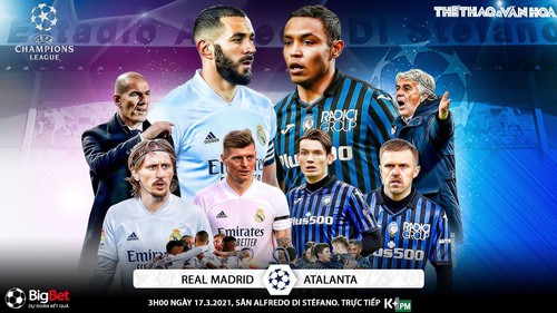 Soi kèo nhà cái Real Madrid vs Atalanta. Lượt về vòng 1/8 Cúp C1