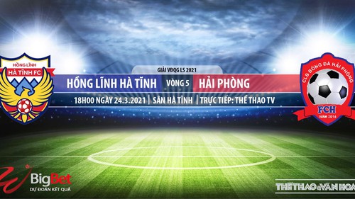 Soi kèo nhà cái Hồng Lĩnh Hà Tĩnh vs Hải Phòng. TTTV trực tiếp bóng đá Việt Nam