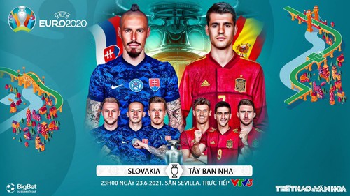 Kèo nhà cái. Soi kèo Tây Ban Nha vs Slovakia. VTV6 VTV3 trực tiếp bóng đá EURO 2021