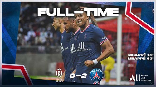 Reims 0–2 PSG: Messi ra mắt trong ngày Mbappe tỏa sáng