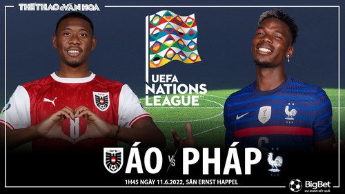 Soi kèo nhà cái Áo vs Pháp. Nhận định, dự đoán bóng đá Nations League (1h45, 11/6)